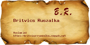 Britvics Ruszalka névjegykártya